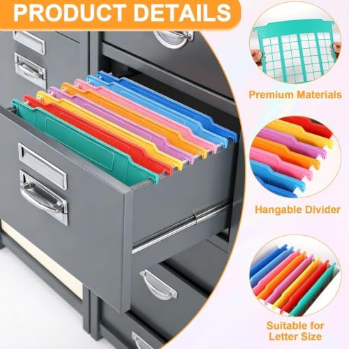 party greeting 12 Pack Rainbow Hanging File Folder Dividers for Cabinets - Image 3
