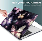 Mektron for 2026/2025/2024/2023 MacBook Air 15 INCH M5 A3448 /M4 A3241 /M3 A3114 /M2 A2941 Case, Printed Plastic Hard Shell Cover with 15.3" Liquid Retina Display Touch ID, Glittering Butterfly - Image 4