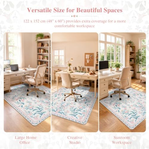 iCasso Office Chair Mat for Hardwood Floor, 48"X 60" Convex Pink - Image 5