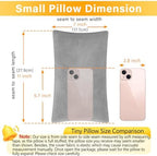 1 MIDDLE ONE 2 Pack Small Pillow, Memory Foam Mini Pillow 11 X 7 Inches for Travel, Sleeping, Nap and Neck, Knee, Lumbar Support, Tiny Cushion for Pet, Dogs (Grey) - Image 3