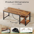 Huuger 47.2'' x 19.7'' Computer Desk, Power Outlets, 0.95'' Thick Desktop - Image 2