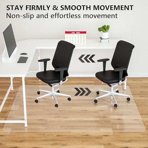 Amyracel Extra Large Office Chair Mat for Hardwood Floor- 46" x 60" Clear Computer Desk Chair Floor Mat for Hard Wood/Tile Floors, Easy Glide Floor Protector Mat for Rolling Chairs at Home or Work - Image 4