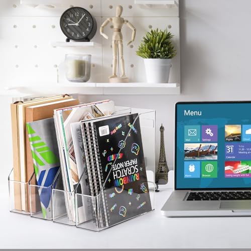 WRINGKIT 4 Pack Clear Magazine Holder, Vertical - Image 7