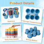 6-Pack Supply Caddy for Classroom with Handle, Macaron Multicolor - Image 2