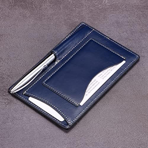HISCOW Leather 3x5 Index Card Holder, Pocket Note Jotter, Antiqued Blue - Image 2