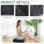 HIGOGOGO Tufted Corduroy Recliner Seat Cushion for Elderly, High Density Foam Large Square Seat Cushion for Recliner Chair, Floor Pillow, Office Chair, Car, No Pressure on Thighs, 20x20x4 - Image 4