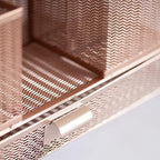 BLU MONACO | Rose Gold Desk Organizer with Sticky Note & File Holder | Metal Mesh Desktop Organizer with Large Drawer & 8 Compartments | Stylish Office, Vanity & Countertop Storage - Image 5