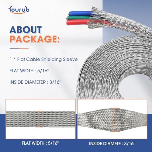 Wire Shielding Sleeve Tinned Copper Braided Ground Strap 5/16"-33ft - Image 2