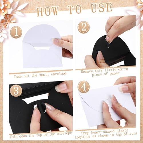 Uiifan 300 Pcs Window Gift Card Envelopes 4x2.8 Inch,Black and White - Image 4