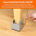 Bed Risers 2 Inch with Adjustable Screw Clamp,4 Pack Black - Image 5