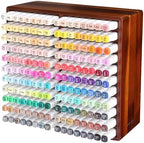 walowalo Acacia Wood Marker Organizer with 22 Compartments Holds 176 Markers, Alcohol Marker Storage Desk Organizer Pen Holder for Office Home Classroom Artists Kids Birthday Gift by walowalo