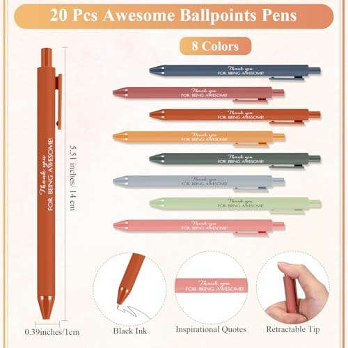 20 Sets Employee Appreciation Gift Bulk for Nurse Teacher Thank You Being Awesome Weekly Planner Sticky Notebook Pen Back to School Gift for Teacher Staff Coworker (Plastic,Bright Colors) - Image 2