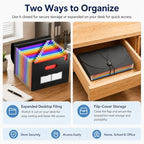 5 Pack Accordion File Organizer, 13-Pocket Expanding File Folders, Letter/A4 Document Holder with Flip Cover, Lanyard Closure, Labels for Bills, Receipts, Taxes, Office, School, Black - Image 6