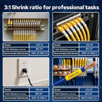 MakeID P31S Heat Shrink Wire and Cable Labels with Ribbon Label Maker – 3:1 Shrink Ratio, Cable Marking in Electrical, Automotive, and Industrial Environments, 0.33" Dia, Black on Yellow - Image 5