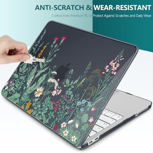 DONGKE Compatible with MacBook Neo 13 Inch Case 2026 A3404 A18 Pro chip & Touch ID, Plastic Hard Shell with Keyboard Cover, Screen Protector & Dust Plugs, Garden Floral - Image 6