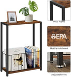 Homleke Narrow Side Tables Set of 2 with Magazine Holder, Skinny End Tables - Image 5