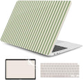 DONGKE Case for MacBook Air 13 Inch (2021-2018 Models A2337 M1/A2179/A1932), Green Stripes Hard Shell Case with Keyboard Protector, Compatible with Retina Display and Touch ID by DONGKE