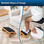 StrongTek Wooden Foot Stool Under Desk, Removable Cushion, 3 Angles - Image 4