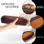 Gexmil Genuine Leather Pen Case, Hand-made Stationery Bag for Work Office - Image 5