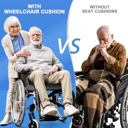 Wheelchair Cushions, 18''x16''x 3'' Gel Wheelchair Seat Cushion with Lumbar Pillow, (2-Piece Set) for Relieve Sciatica, Back, Coccyx, Pressure Sore, Pressure Relief, with Anti-Slip Cover, Strap - Image 6