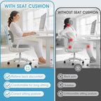 CushZone Seat Cushion and Lumbar Support Pillow for Office Chair Light Grey - Image 3