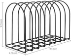 MyGift Large Desktop Document Holder, Black Metal Wire File Folder Organizer Rack with 8-Slots and Arch Design - Image 4
