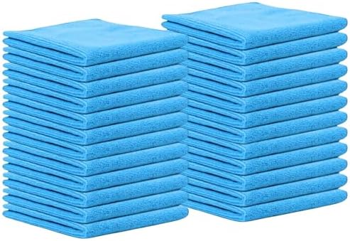Microfiber Cleaning Cloth for Kitchen & households, Towels for Cars. (300gsm) (Pack of 24 Blue) by Cleanex