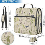 3-Ring Zipper Binder with Shoulder Strap Zip-Up Expanding File Folder Organizer Storage Fireproof Accordion Trapper Keeper Home School Office Three Butterfly (Handwritten Dragonfly Butterfly) - Image 3