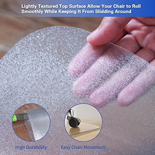 Amyracel Office Chair Mat, 30" x 48" Easy Glide Plastic Floor Mat, Clear Computer Desk Chair Mat for Hardwood Floor - Image 2