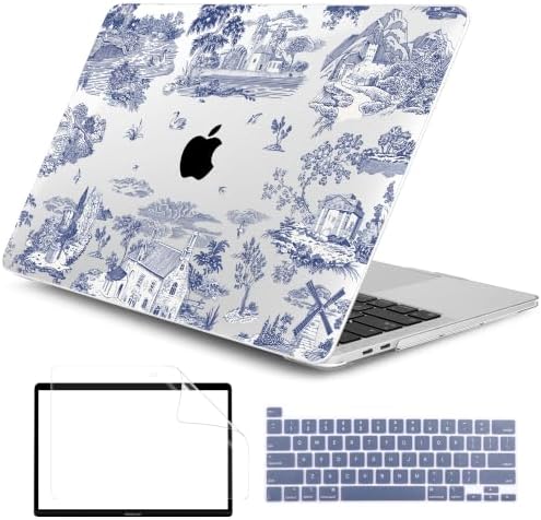 DONGKE Case for MacBook Pro 13 Inch (2026-2020 Models A2338 M2 M1/A2251/A2289), Toile Pattern Hard Shell Case with Keyboard Protector, Compatible with Retina Display and Touch Bar by DONGKE