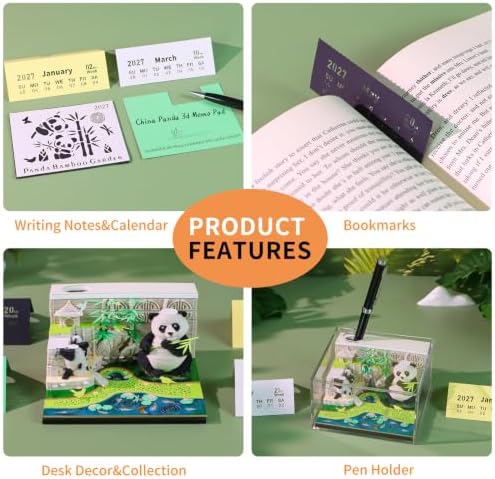 3D Calendar 2027, Desk Time Piece Calendar 2027,Tear-Away 3D Paper Art Notepad,Creative 3D Memo Artsy Pad Calendars, DIY Paper Carving Gift (E) - Image 4
