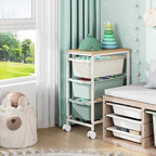 KINGBOARD Slim Rolling Cart with 3 Drawers, Metal Utility Storage Cart - Image 5