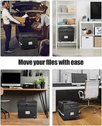 DEEGO 3 Layer Rolling File Box, Fireproof Document Box with Wheels - Image 7