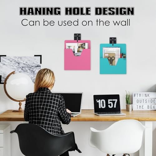 MFTEK Magnetic File Holder 6 Pockets Paper Holder, Hanging File Organizer Office Supplies Storage for Cabinets, Whiteboard, Magnetic Mail Letter Folder for Refrigerator (Light Color-Mix) - Image 6