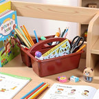 Kathfly 8 Pack Classroom Caddy Organizer with Handle Bulk, Deep Color - Image 2