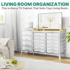 SYKIARIOL 16-Drawer Craft Storage Cabinet with Open Shelves - Image 6