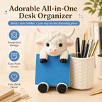Highland Cow Note Pad Dispenser with Pen Cup, Desk Organizer - Image 7