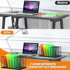 Kuntine.B 7-Section Upright Desk File Organizer Black 1 Pack - Image 4