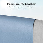 Aothia Faux Leather Desk Mat - Non-Slip PU Leather Desk Blotter, Waterproof Writing Surface, Large Desk Pad for Office & Home (Denim Blue, 55" x 17") - Image 2