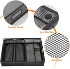 5 Pack Desk Drawer Organizer Tray Set - Stackable Metal Mesh Desk Drawer Organizers and Accessories, for Office Supplies Storage(Black) - Image 3