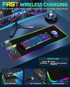 Wireless Charging Mouse Pad, RGB Gaming Mousepad, 31.5"x11.8" - Image 5