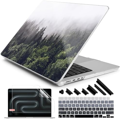 DONGKE Compatible with MacBook Pro 16 Inch Case (2026-2021 Release, M5 M4 M3 M2 M1 Pro/Max Chip), Plastic Hard Shell Cover with Keyboard Cover & Screen Protector for MacBook Pro 16", Forest by DONGKE