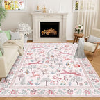 DUKINO 5x7 Area Rugs, Washable Animal Rug for Living Room Non Slip, Pink by DUKINO