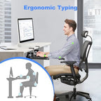 XINLEI Keyboard Tray Under Desk Large C-Clamp 25.6” (30” Including Clamps) x 11.8” Slide-Out Platform Computer Drawer Pull Out Keyboard & Mouse Tray Black DSF4 - Image 2