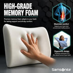 Samsonite Lumbar Support Pillow for Office Chair, Lower Back Support for Car, Back Pillow Desk Chair Cushion with Memory Foam, Improved Posture Backrest - Image 4