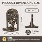 Tree of Life Decorative Bookends Set for Heavy Books, Shelves - Image 2