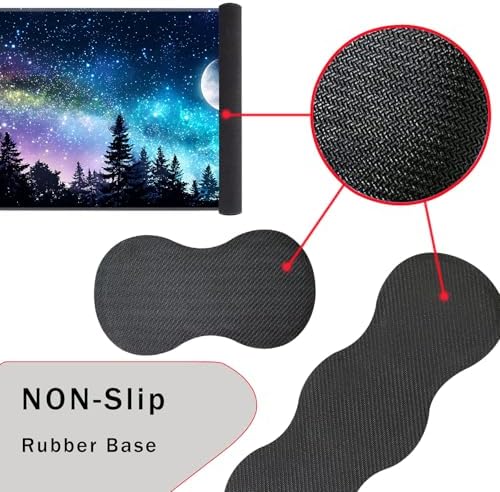 Keyboard Wrist Rest and Mouse Pad with Wrist Support Set Ergonomic Coaster,Memory Foam,Easy Typing Pain Relief,Large XL Desk Mat 31.5"x 11.8",Forest Moon - Image 3