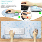 LIMKRIAN Blue Striped Mouse Pad Set Large Desk Mat for Keyboard and Mouse - Image 4