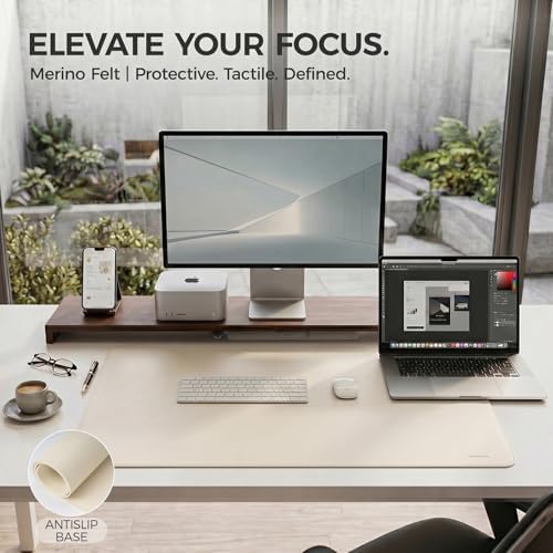 Large Desk Pad Non-Slip Desk Mat Protector for Keyboard Mouse Waterproof Vegan Leather Surface Faux Leather Laptop Mat Smooth Mouse Pad Premium Gift Tube Creamy White 47" x 23" - Image 6