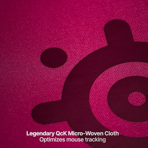 SteelSeries QcK Heavy Gaming Mousepad — Thicker, Non-Slip Silicone Rubber Base, Peak Tracking, Optimized for Gaming FPS, MOBAs, RTS, MMO — Large Size 450 mm x 400 mm x 6 mm — Magenta - Image 3